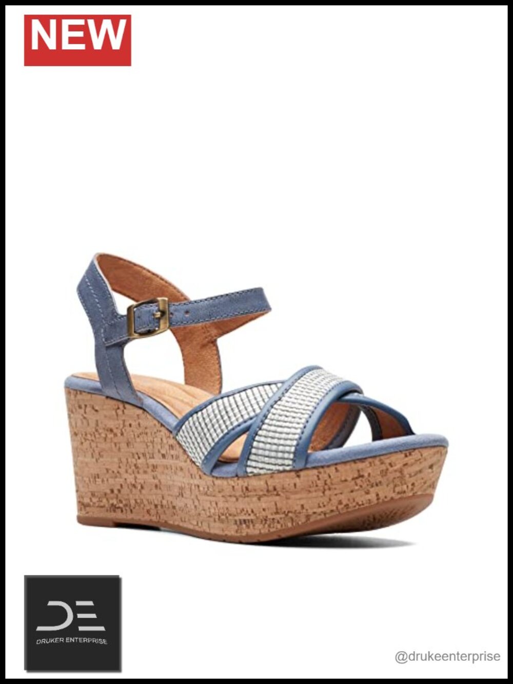 Women's Leather Slingback Wedge Sandals Open Toe